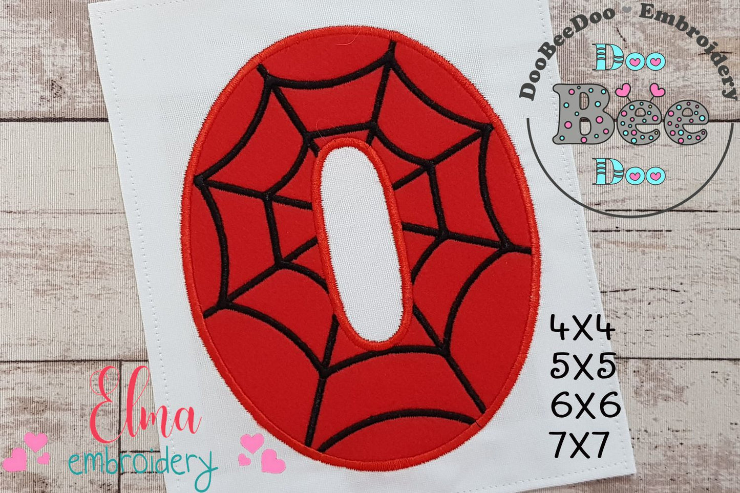 Spider Web Number 0 - Applique Embroidery