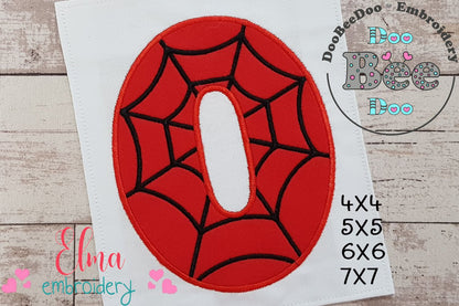 Spider Web Number 0 - Applique Embroidery