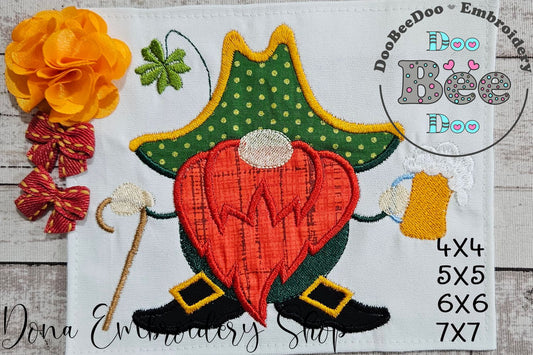 St. Patrick Leprechaun - Applique - Machine Embroidery Design