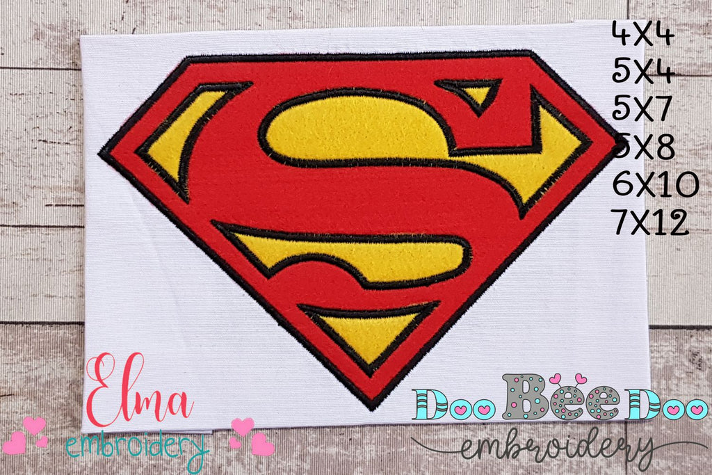 Superman S - Applique - Machine Embroidery Design