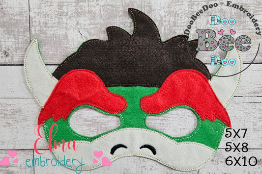 Bowser Super Mario Mask ITH Project - Applique - Machine Embroidery Design