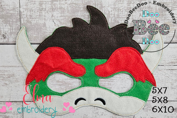 Bowser Super Mario Mask ITH Project - Applique - Machine Embroidery Design (cópia)