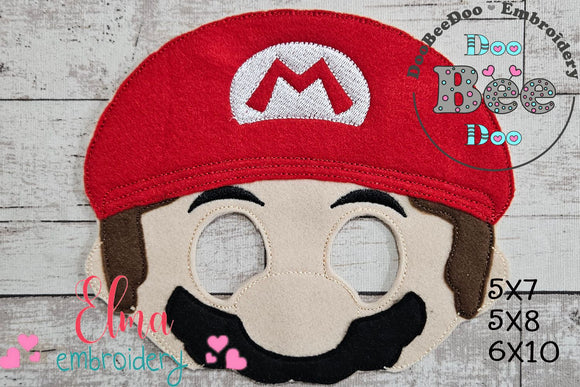 Super Mario Mask ITH Project - Applique - Machine Embroidery Design