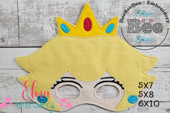 Princess Peach Super Mario Mask ITH Project - Applique - Machine Embroidery Design