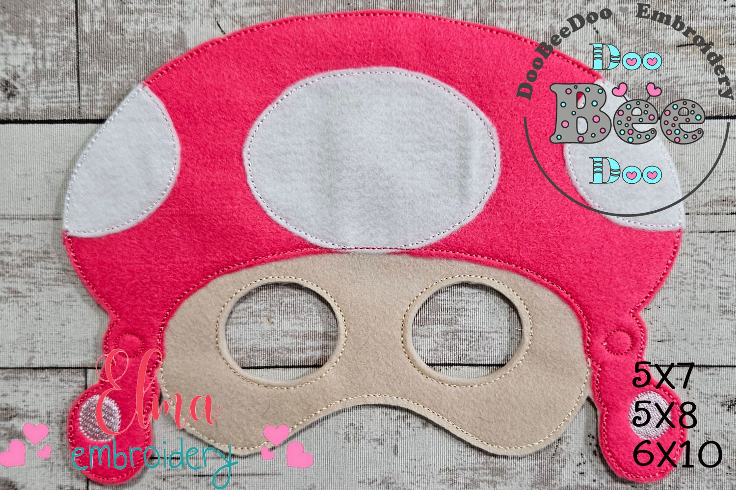 Toadette Super Mario Mask ITH Project - Applique - Machine Embroidery ...