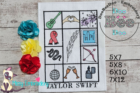 Taylor Swift The Eras - Rippled Stitch - Machine Embroidery Design