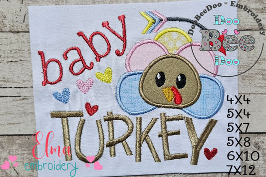 Thanksgiving Baby Turkey - Applique Embroidery