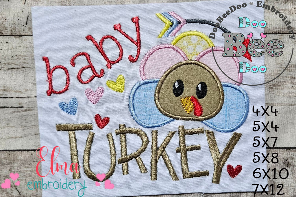 Thanksgiving Baby Turkey - Applique Embroidery