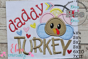 Thanksgiving Daddy Turkey - Applique Embroidery