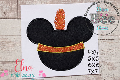 Thanksgiving Mouse Ears Boy Pilgrim - Applique Embroidery