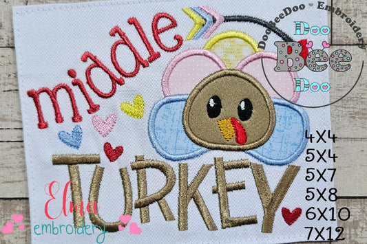 Thanksgiving Middle Turkey - Applique Embroidery