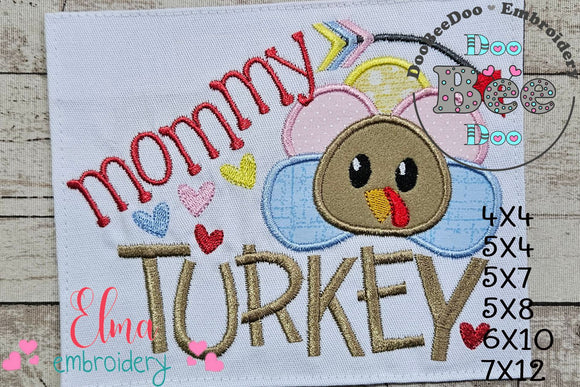 Thanksgiving Mommy Turkey - Applique Embroidery