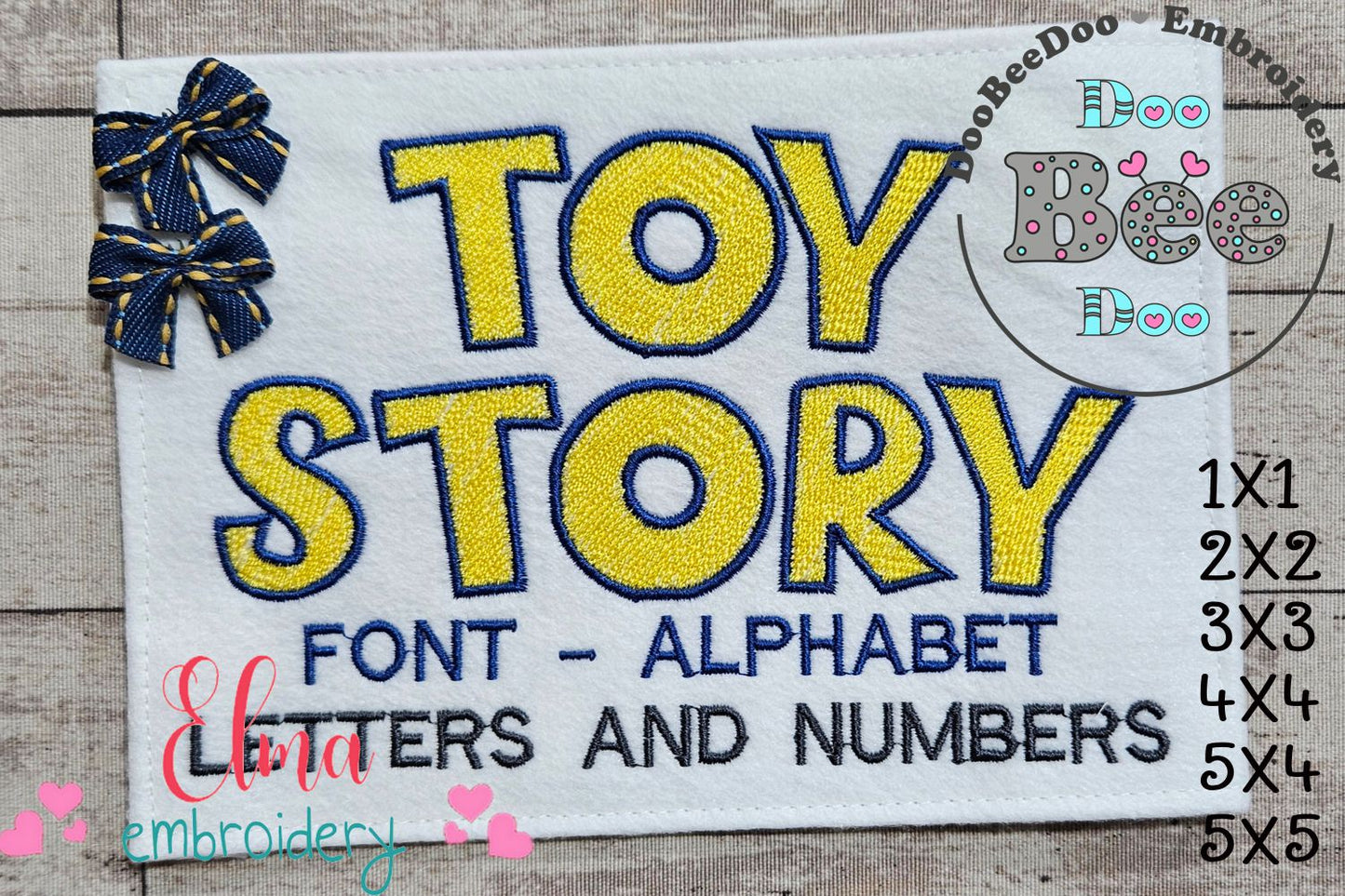 Toy Story Alphabet and Numbers - Fill Stitch - Machine Embroidery Design