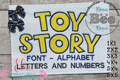 Toy Story Alphabet and Numbers - Fill Stitch - Machine Embroidery Design