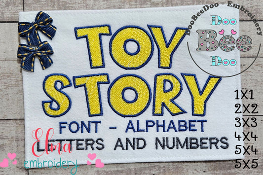 Toy Story Alphabet and Numbers - Fill Stitch - Machine Embroidery Design