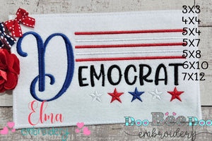 USA Democrat - Fill Stitch - Machine Embroidery Design