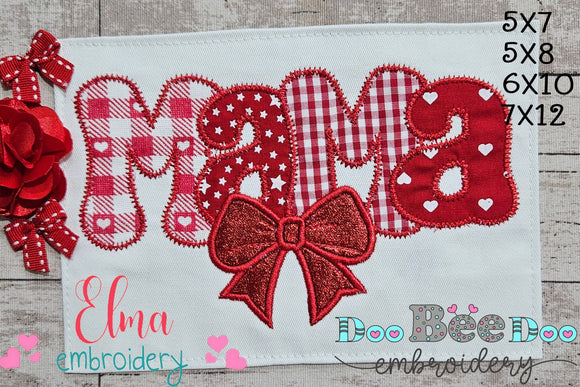 Valentines Mama - Applique - Machine Embroidery Design