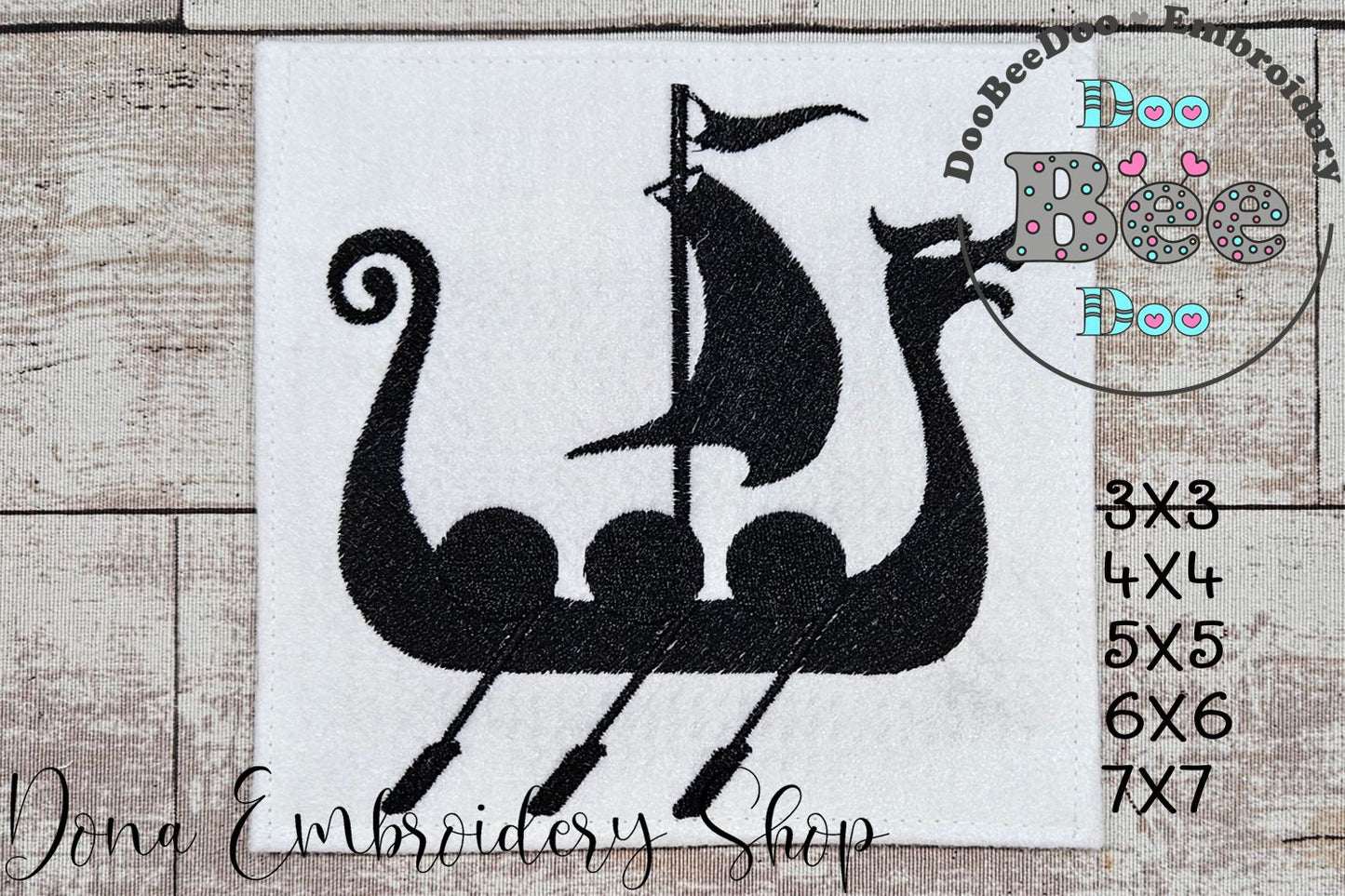 Viking Ship - Fill Stitch - Machine Embroidery Design