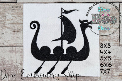 Viking Ship - Fill Stitch - Machine Embroidery Design