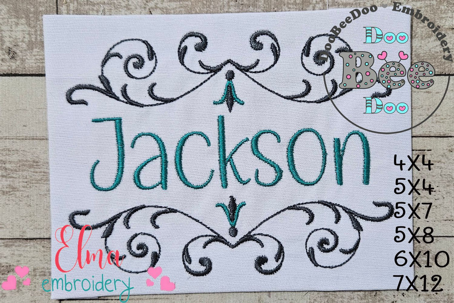 Delicate Arabesque Frame - Fill Stitch - Machine Embroidery Design