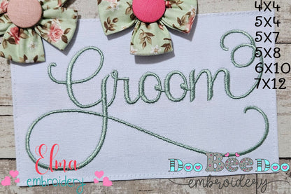 Wedding Groom - Fill Stitch Embroidery