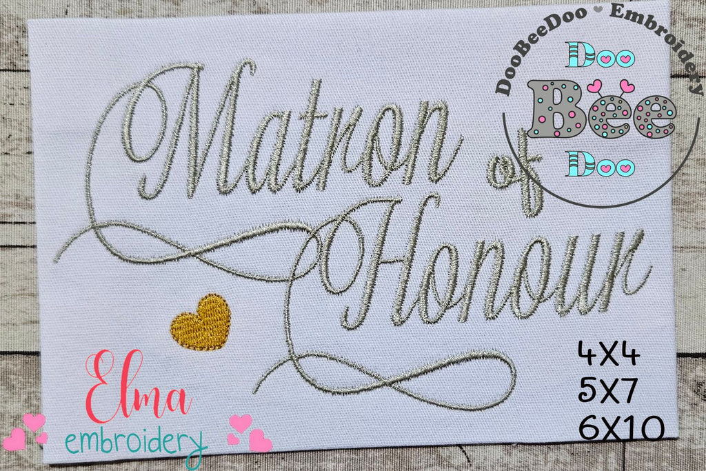 Matron of Honour - Fill Stitch Embroidery