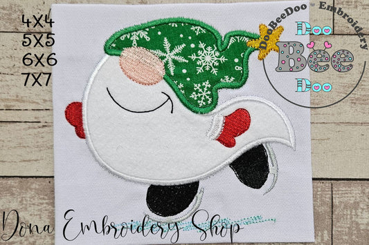 Gnome Skating - Applique - Machine Embroidery Design