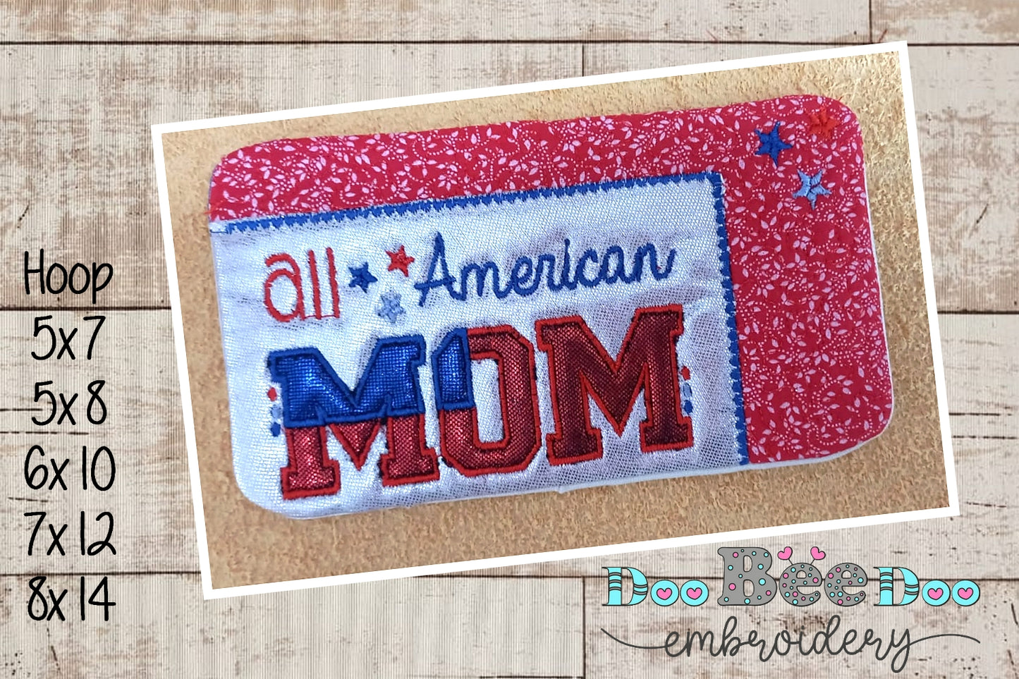 Dad and Mom 4th of July  Mug Rug Set - ITH Project - Machine Embroidery Design