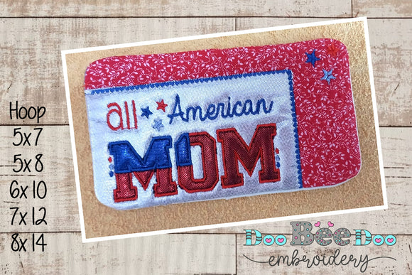 Mom 4th of July Mug Rug - ITH Project - Machine Embroidery Design