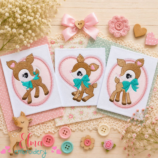 Sweet Baby Deer Collection - Appliqué - Machine Embroidery Design