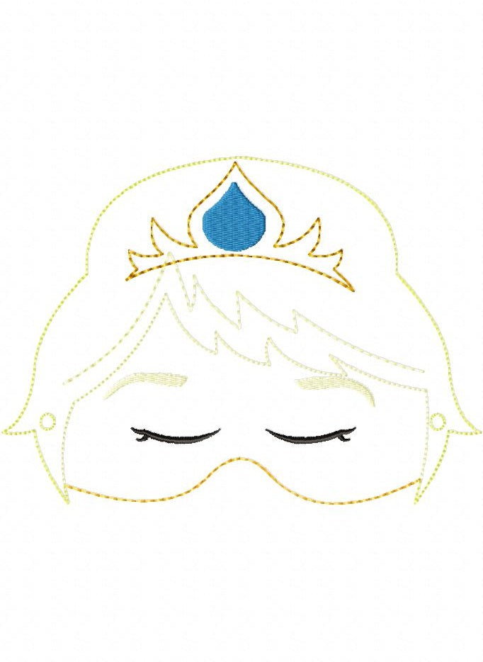 Princess Elsa Sleep Mask - ITH Project - Machine Embroidery Design