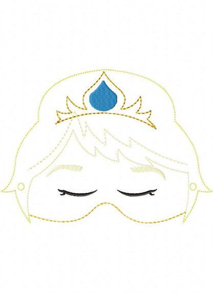 Princess Elsa and Anna Sleep Mask - Set of 2 Designs - ITH Project - Machine Embroidery Design