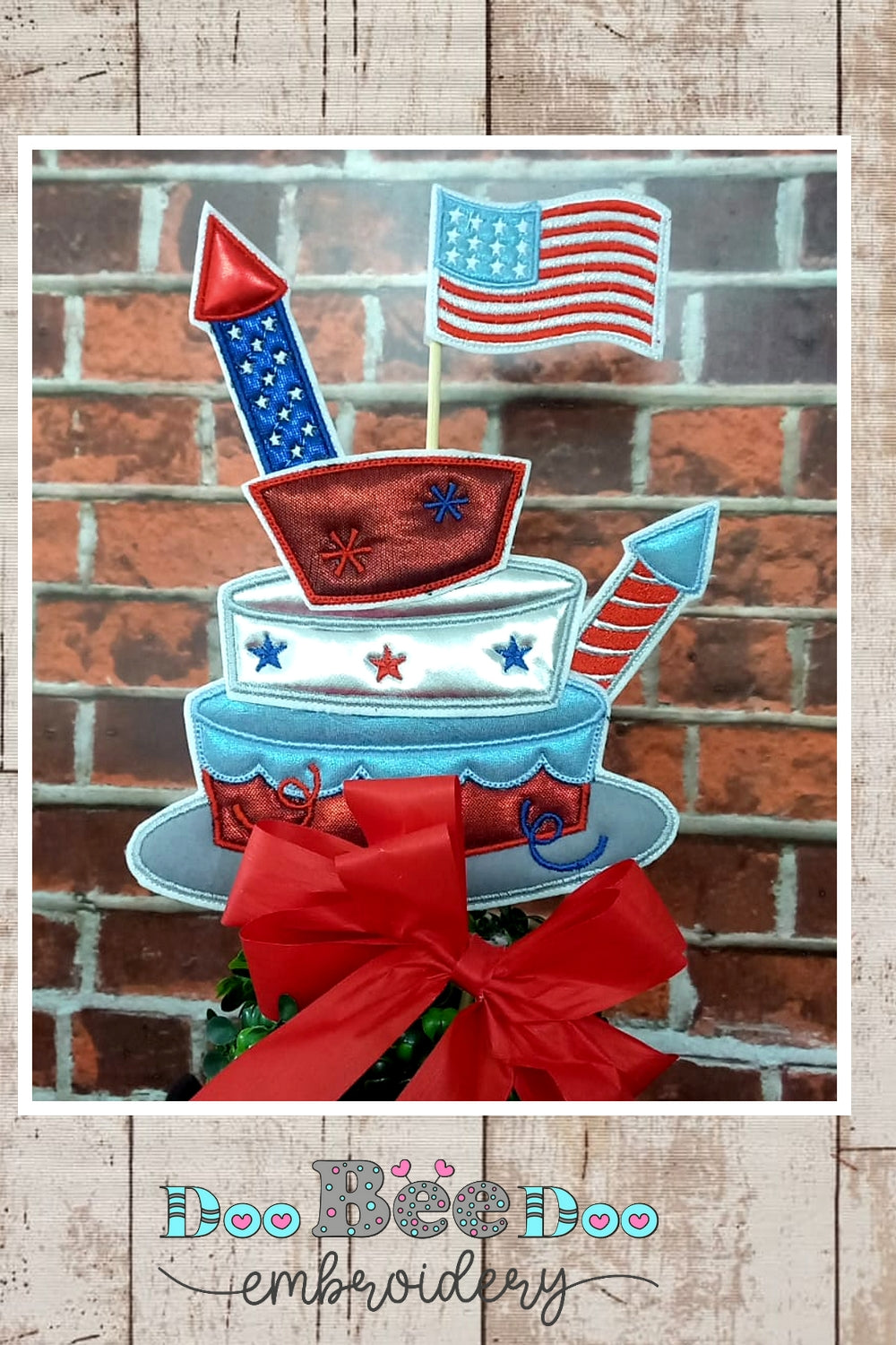 4th of July Ornaments Set - ITH Project - Machine Embroidery Design
