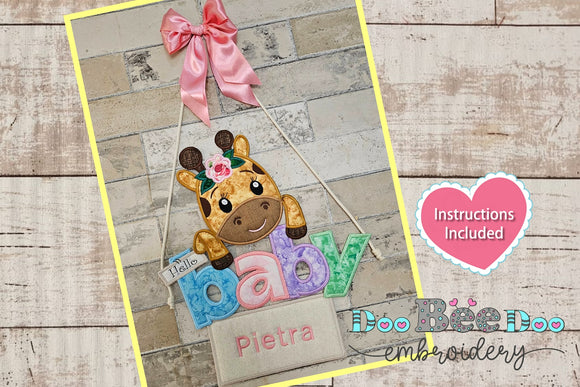 Nursery Baby Giraffe Girl - ITH Project - Machine Embroidery Design