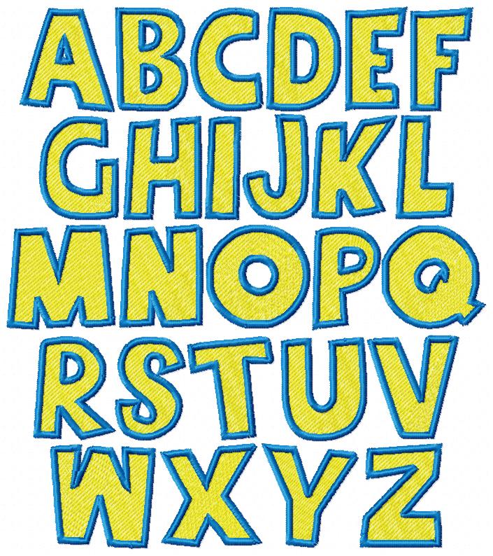 Toy Story Alphabet and Numbers - Fill Stitch - Machine Embroidery Design