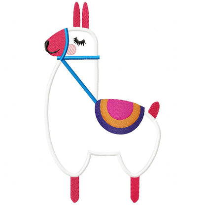 Cute Llama - Applique - Machine Embroidery Design