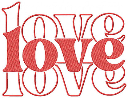 Love Lettering  - Rippled Stitch - Machine Embroidery Design