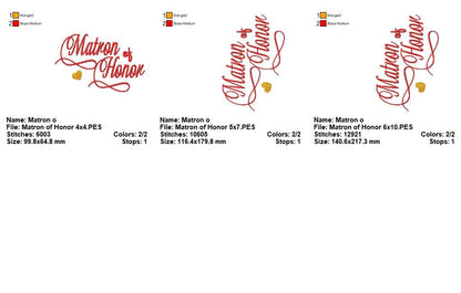 Elegant Wedding Roles Bundle – Satin Stitch – Machine Embroidery Design