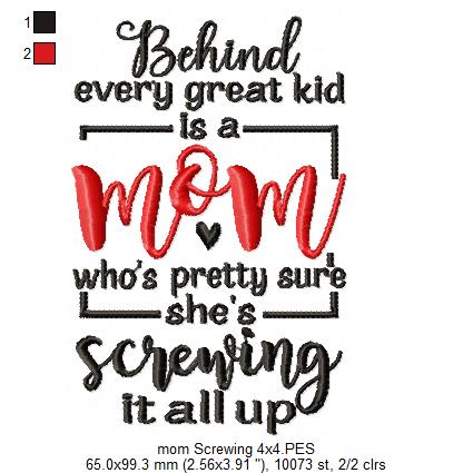 Mom / Mum Sayings - Fill Stitch - Machine Embroidery Design