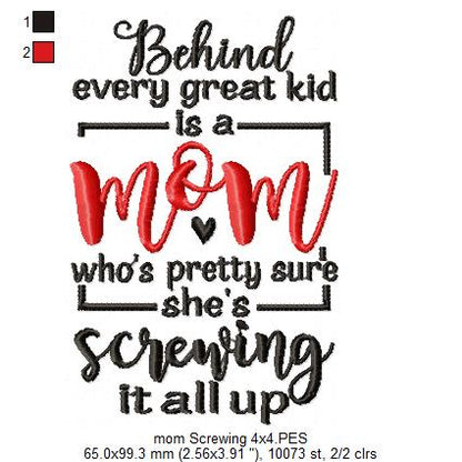 Mom / Mum Sayings - Fill Stitch - Machine Embroidery Design