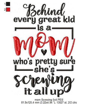Mom / Mum Sayings - Fill Stitch - Machine Embroidery Design