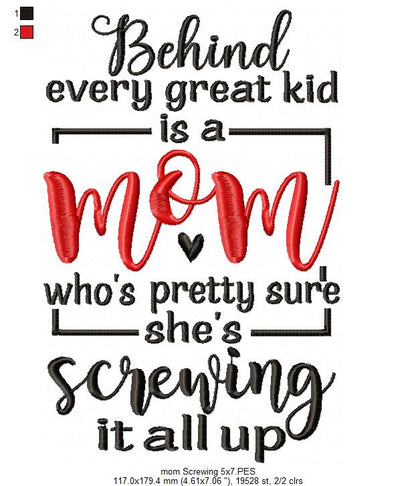 Mom / Mum Sayings - Fill Stitch - Machine Embroidery Design