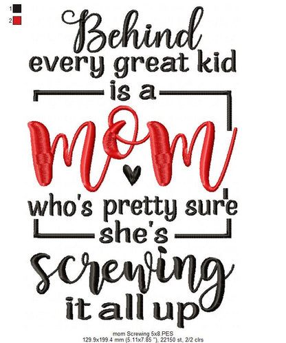 Mom / Mum Sayings - Fill Stitch - Machine Embroidery Design