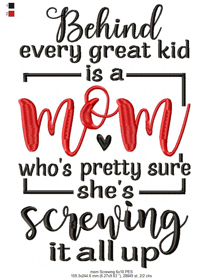 Mom / Mum Sayings - Fill Stitch - Machine Embroidery Design