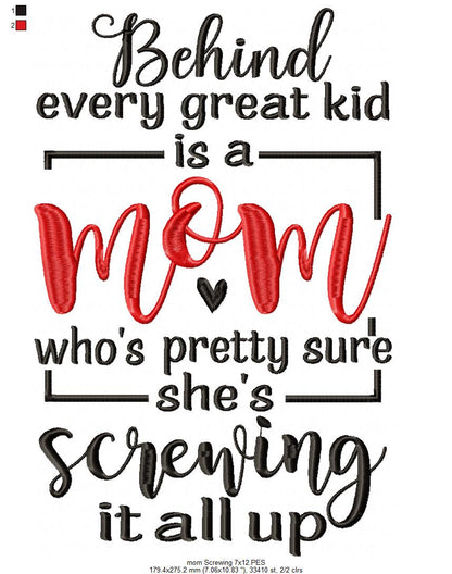 Mom / Mum Sayings - Fill Stitch - Machine Embroidery Design