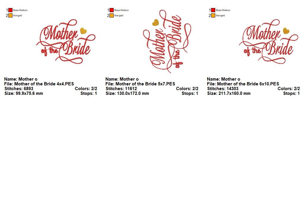 Elegant Wedding Roles Bundle – Satin Stitch – Machine Embroidery Design