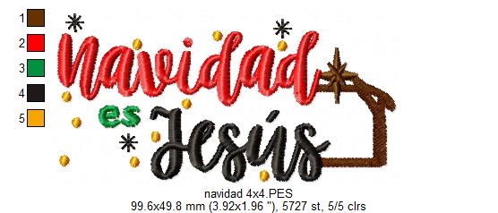 Navidad es Jesus - Fill Stitch - Machine Embroidery Design