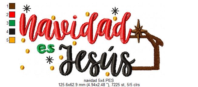 Navidad es Jesus - Fill Stitch - Machine Embroidery Design