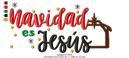 Navidad es Jesus - Fill Stitch - Machine Embroidery Design