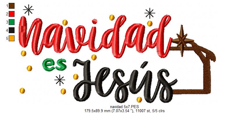 Navidad es Jesus - Fill Stitch - Machine Embroidery Design